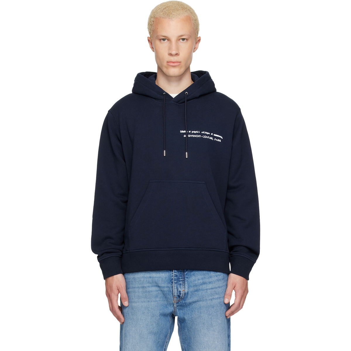 Givenchy Navy Couture Seam Archive Print Hoodie