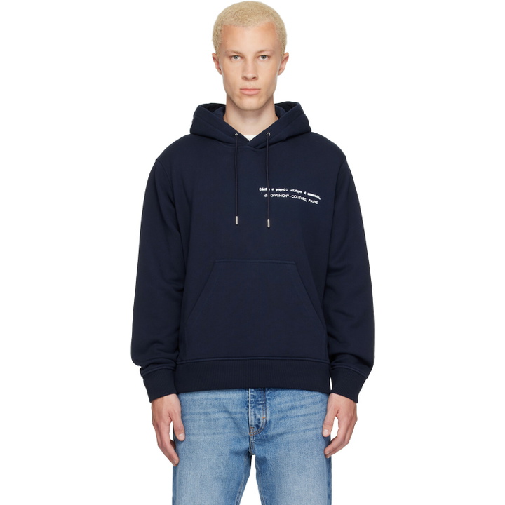 Photo: Givenchy Navy Couture Seam Archive Print Hoodie