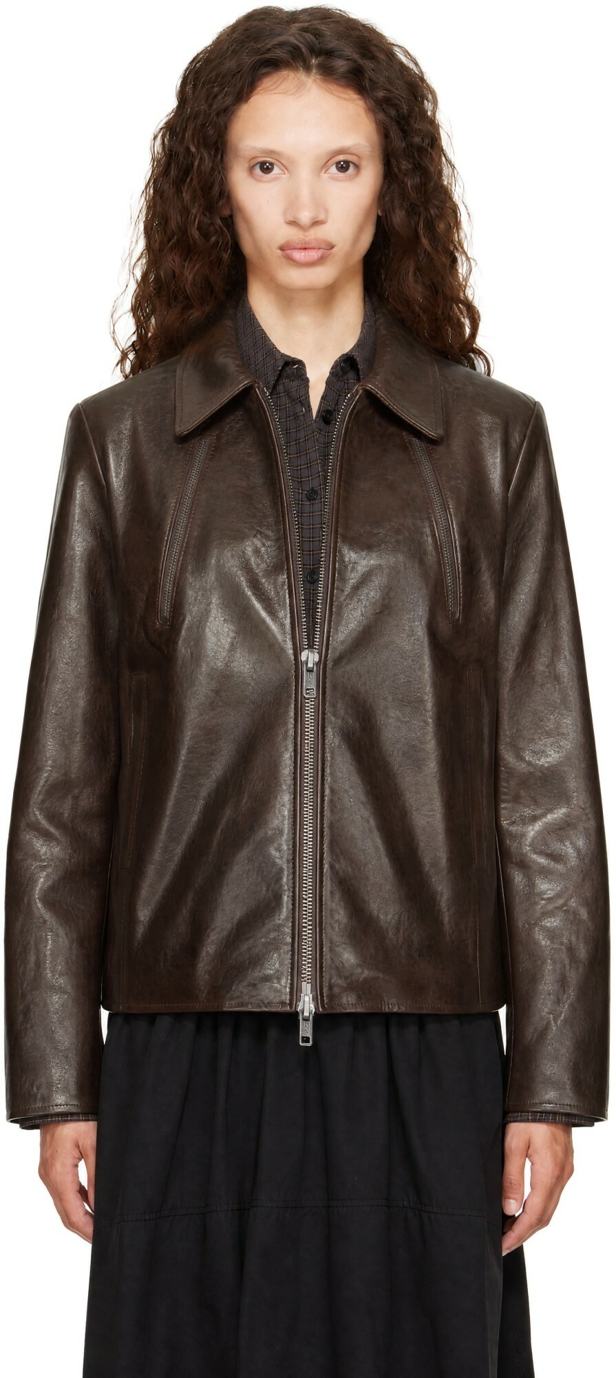 YMC Brown Cypher Leather Jacket