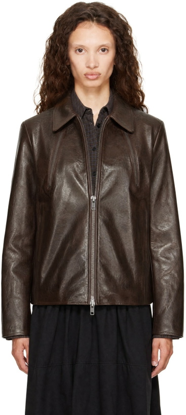Photo: YMC Brown Cypher Leather Jacket