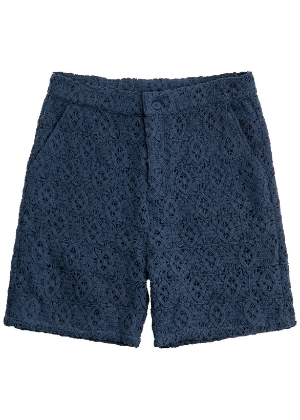 Photo: Daily Paper Shield Crochet-lace Shorts Blue