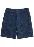 Daily Paper Shield Crochet-lace Shorts Blue