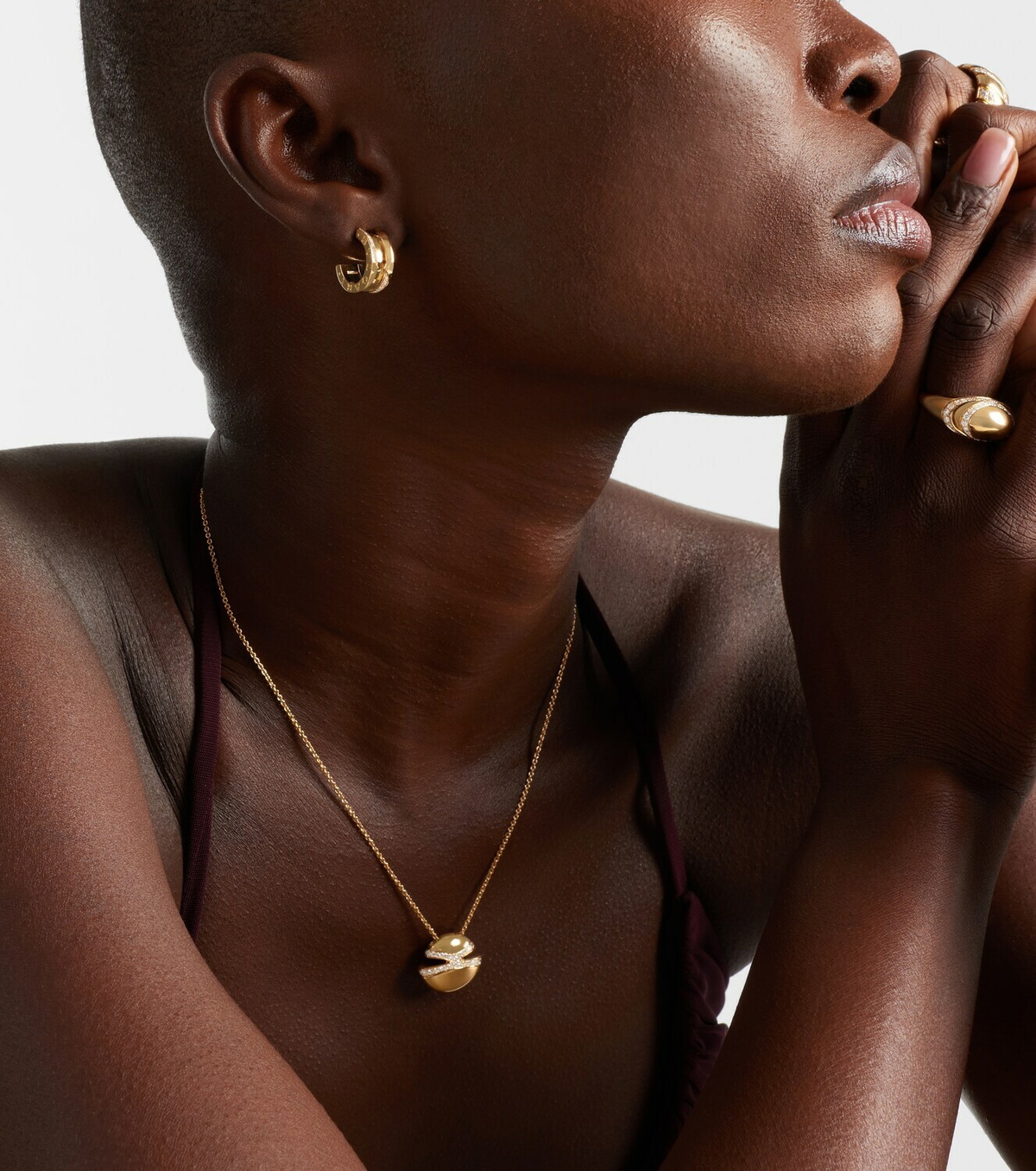 Bvlgari B.zero1 18kt gold hoop earrings with diamonds