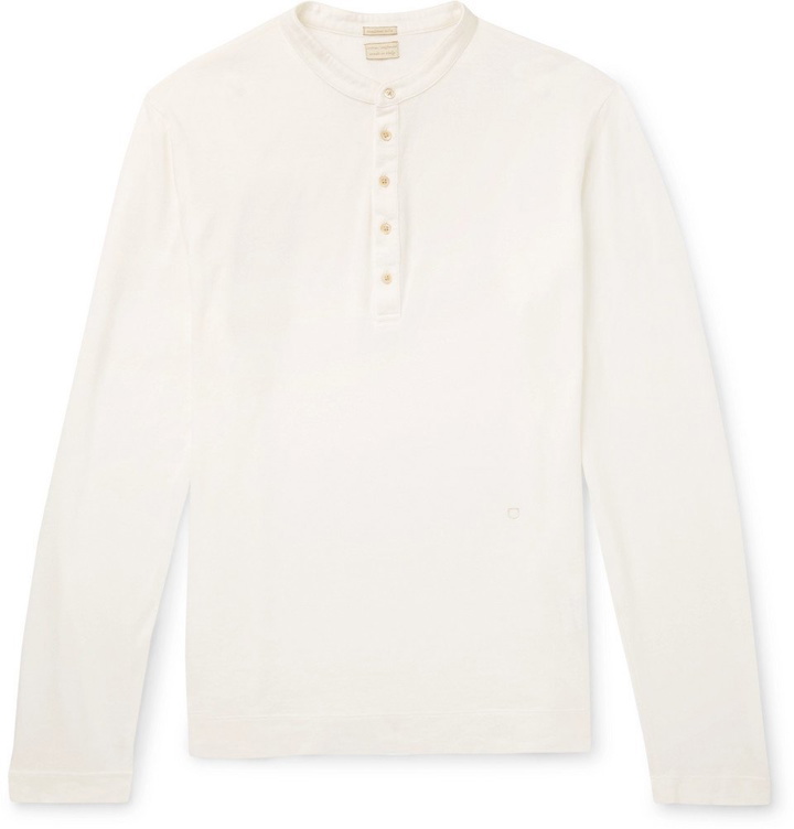 Photo: Massimo Alba - Cotton and Cashmere-Blend Henley T-Shirt - Men - White