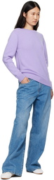 The Elder Statesman Purple Malibu Crew Sweater