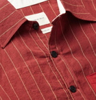 Nicholas Daley - Patchwork Pinstriped Linen and Cotton Shirt Jacket - Red