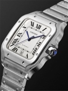 Cartier - Santos 39.8mm Interchangeable Stainless Steel and Leather Watch, Ref. No. CRWSSA0009