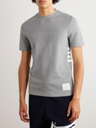 Thom Browne - Striped Cotton-Piqué T-Shirt - Gray