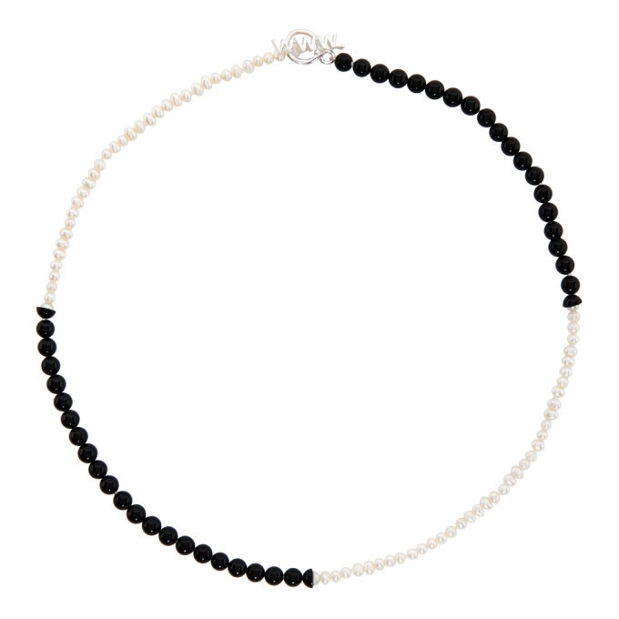 Photo: WWW.WILLSHOTT SSENSE Exclusive Black Pearl and Onyx Alternative Necklace