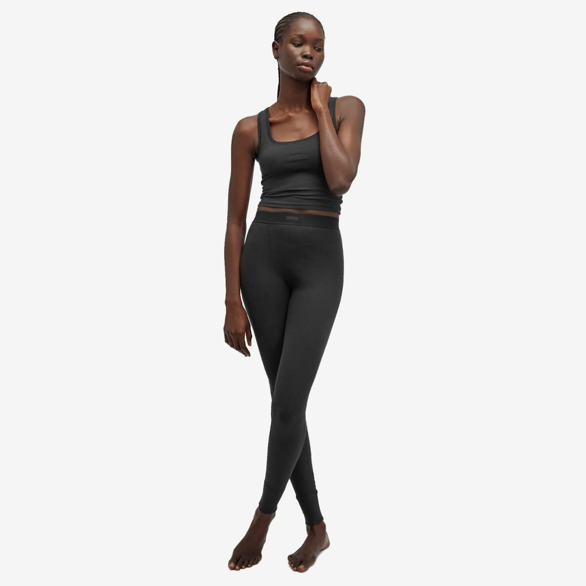 SKIMS Women's Cotton Rib Tank in Soot