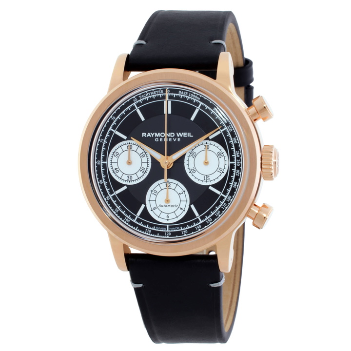 Photo: Raymond Weil Millesime Chronograph Automatic Black Dial Mens Watch 7765-PC5-20631