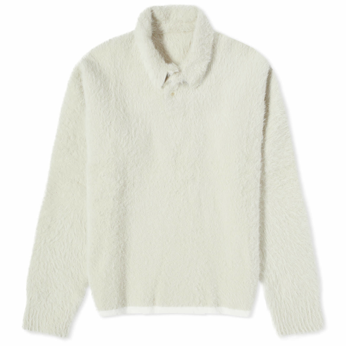 Photo: Jacquemus Men's Neve Knit Polo Shirt in Off White
