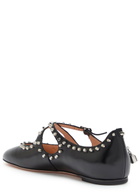 Bally Beliska Studded Leather Ballet Flats Black