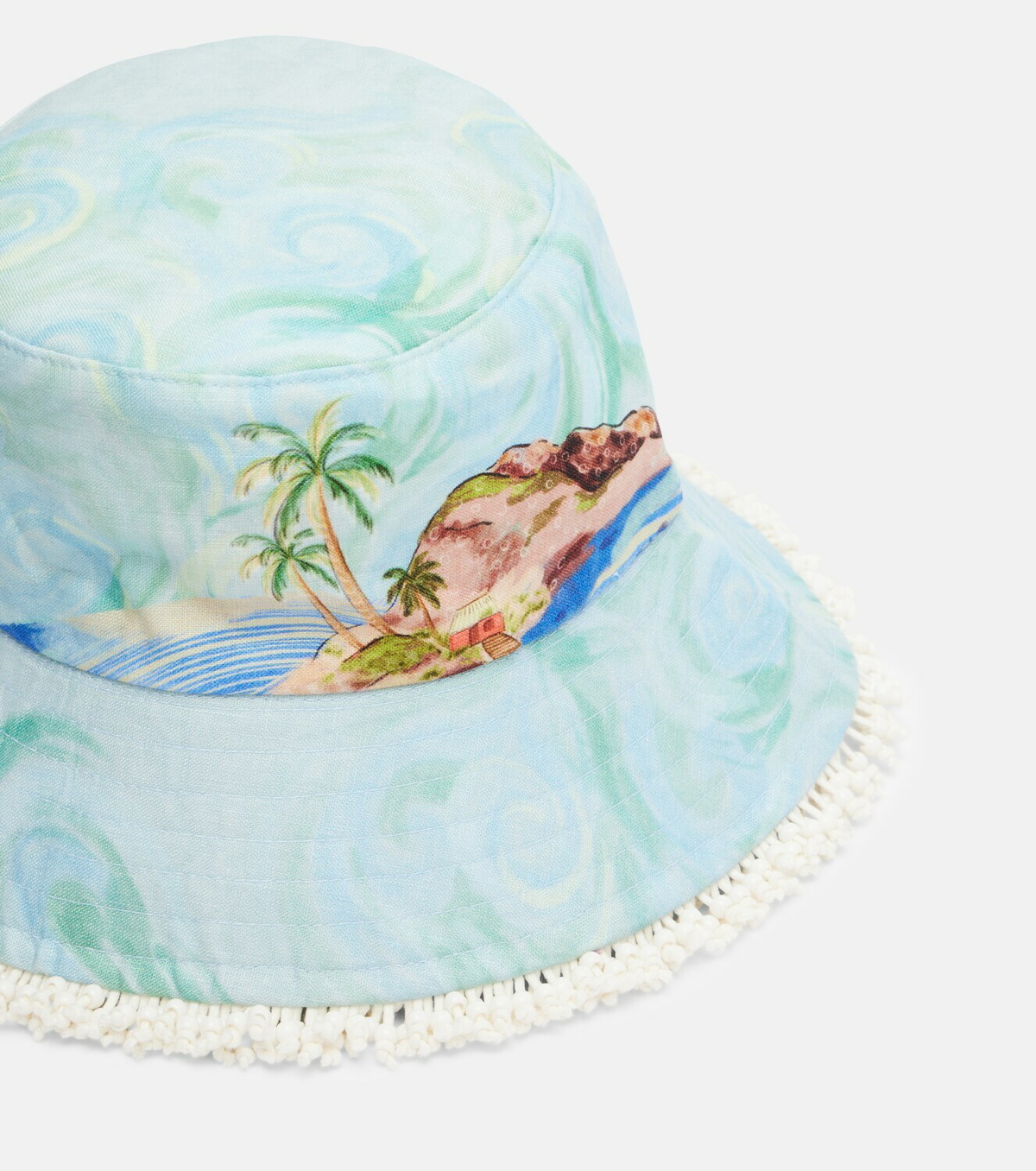Alémais Printed linen bucket hat