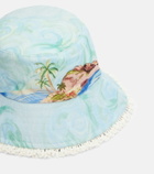 Alémais Printed linen bucket hat