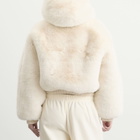 SKIMS Women's Faux Fur Shrunken Hoodie Jacket in Egret