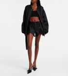 Mugler Belted low-rise cotton cargo shorts