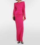 Alex Perry Caped satin crêpe gown