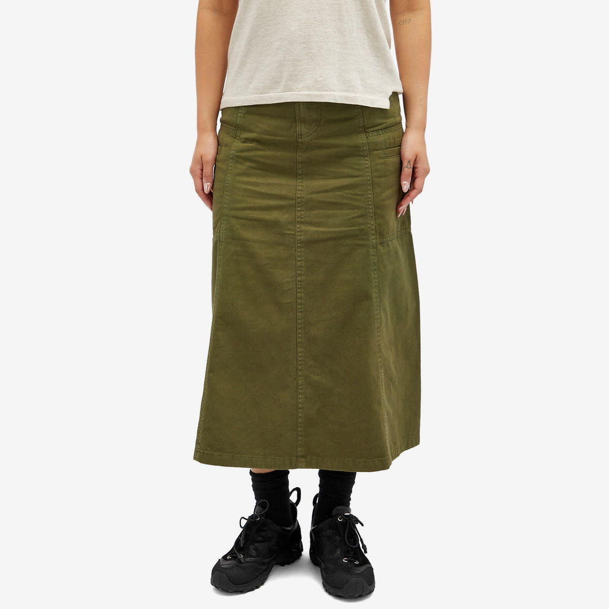 Gramicci Women's Voyager Midi Skirt in Olive