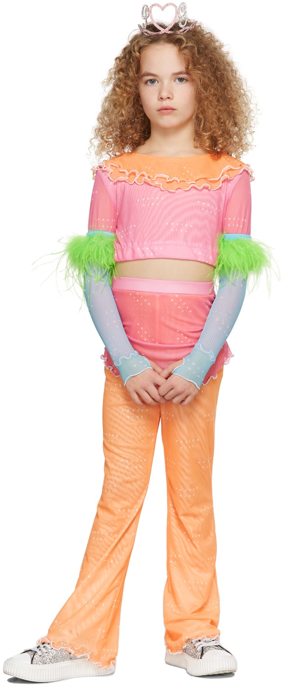 Photo: Poster Girl SSENSE Exclusive Kids Orange & Pink Elenora Long Sleeve T-Shirt