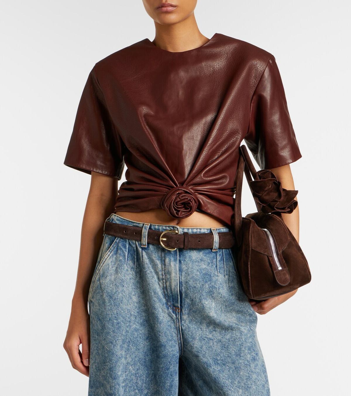 Magda Butrym Cropped leather top