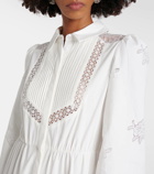 Self-Portrait Lace-trimmed cotton maxi dress