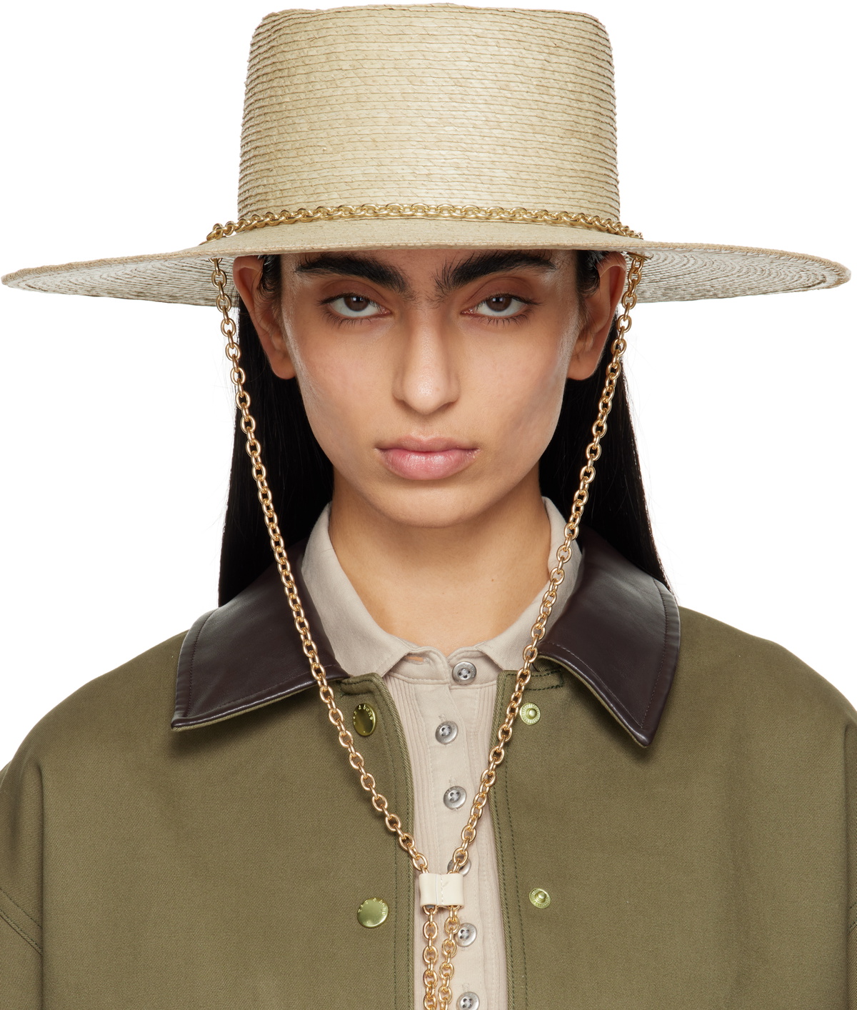 rag & bone Beige Jacque Boater Hat