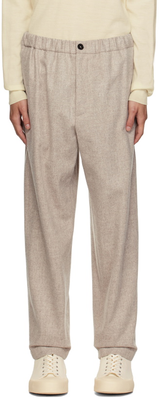 Photo: Jil Sander Beige Relaxed-Fit Trousers