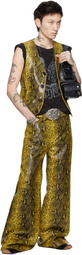 LU'U DAN Black & Yellow 'Year of the Snake' Jungle Carpet Python Belt