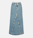 Maison Margiela Frayed denim maxi skirt