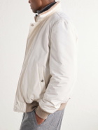 Brunello Cucinelli - Rib-Trimmed Shell Blouson Jacket - White