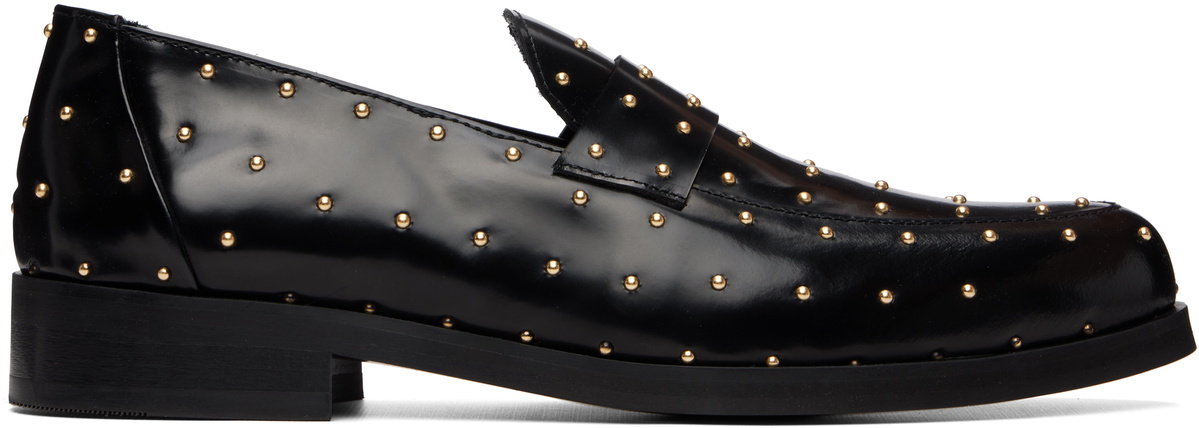 Ernest W. Baker Black Studded Leather Loafers