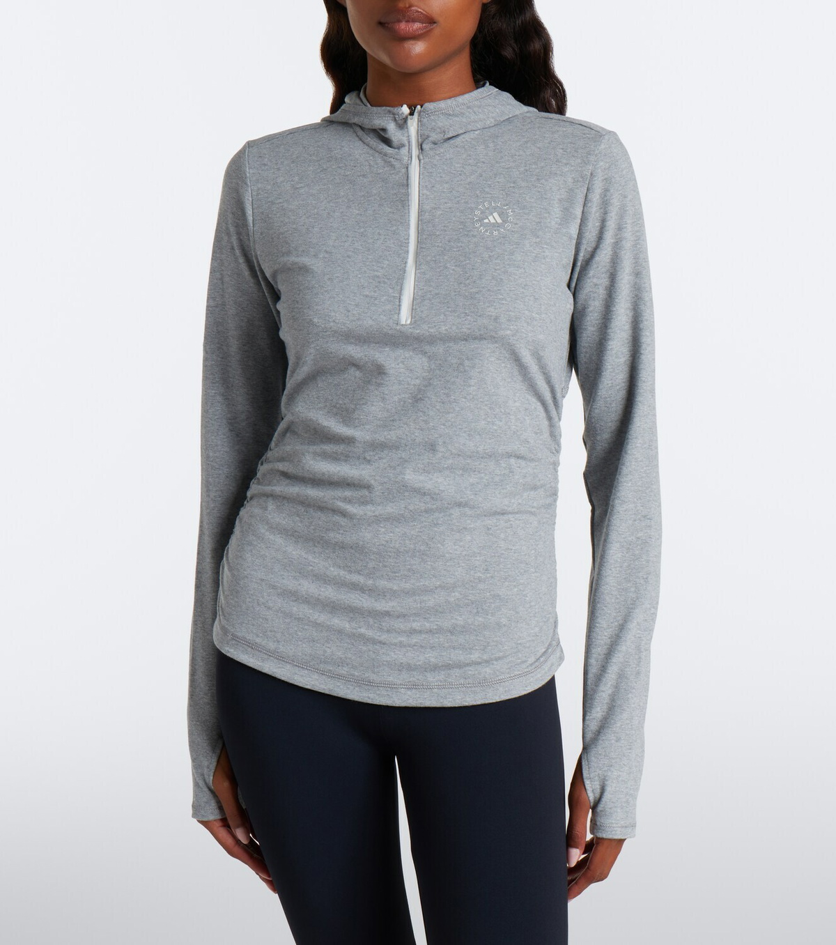 Adidas by Stella McCartney Logo jersey half-zip hoodie