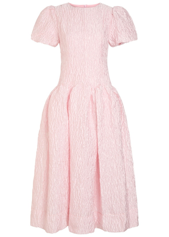 Photo: Sister Jane Ray Ripples Floral-jacquard Cloqué Midi Dress Pink