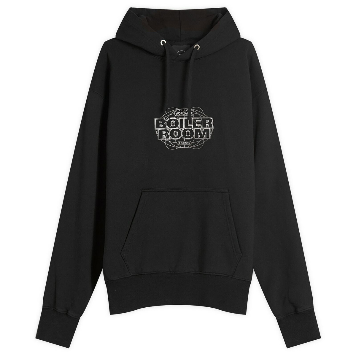 Boiler Room Men's Logo Hoodie in Washed Black Boiler Room