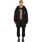 R13 Black Sherpa Hood Down Jacket