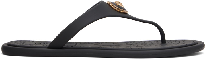 Photo: Versace Black Alia Rubber Flat Sandals