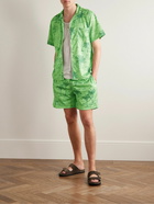 Onia - Air Camp-Collar Printed Mesh Shirt - Green