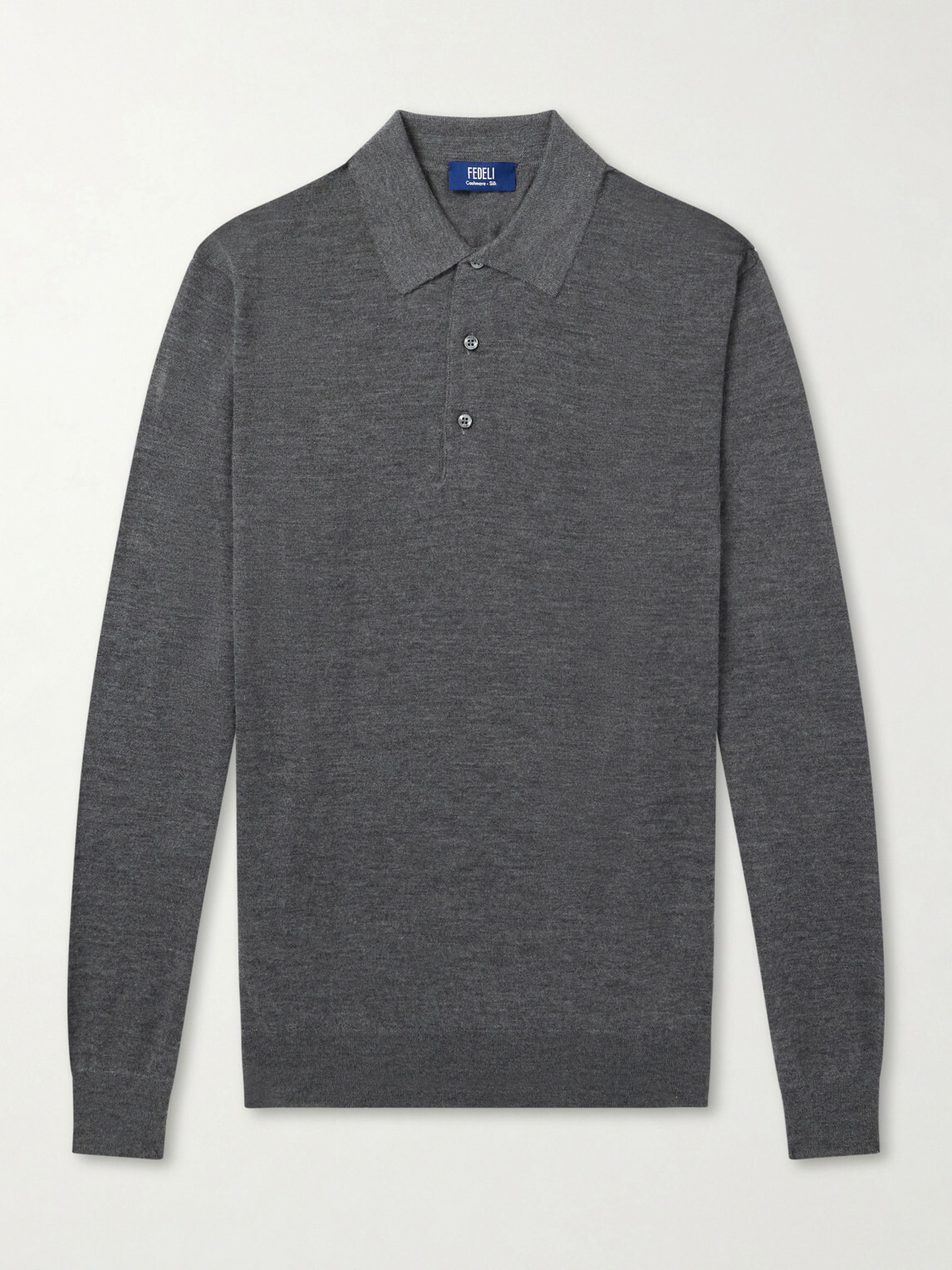 FEDELI - Sportman Cashmere and Silk-Blend Polo Shirt - Gray