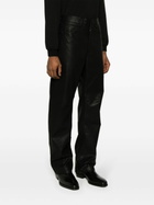 ENTIRE STUDIOS Black Wet Faux-Leather Straight Trousers