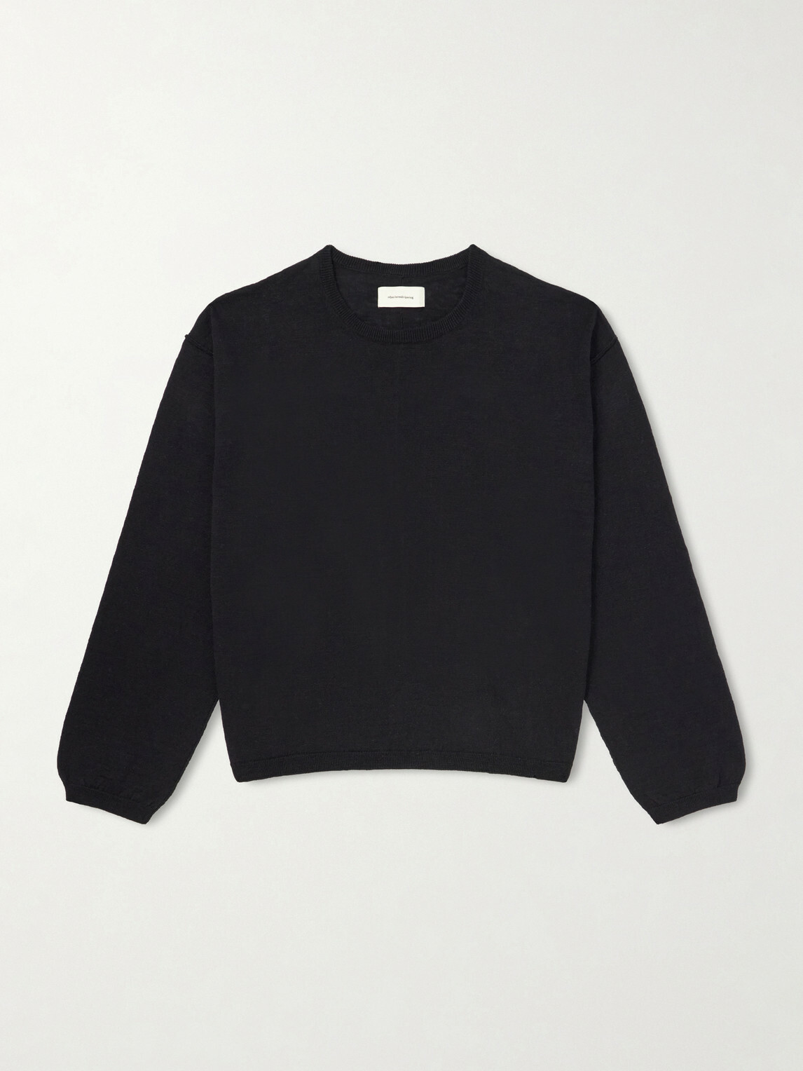 mfpen - Companion Cropped Cotton and Linen-Blend Sweater - Black