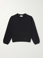 mfpen - Companion Cropped Cotton and Linen-Blend Sweater - Black