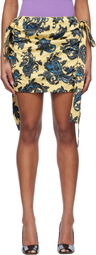 Meryll Rogge Yellow Drape Miniskirt