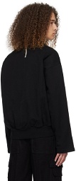 C2H4 Black Linear Sweatshirt