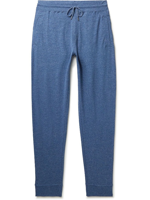 Photo: Peter Millar - Lava Wash Slim-Fit Tapered Stretch Cotton and Modal-Blend Jersey Sweatpants - Blue