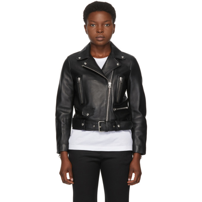 Acne Studios Black Leather Mock Jacket