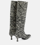 Proenza Schouler - Trap zebra-print knee-high boots