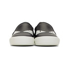 Fendi Black and Blue Bag Bugs Slip-On Sneakers