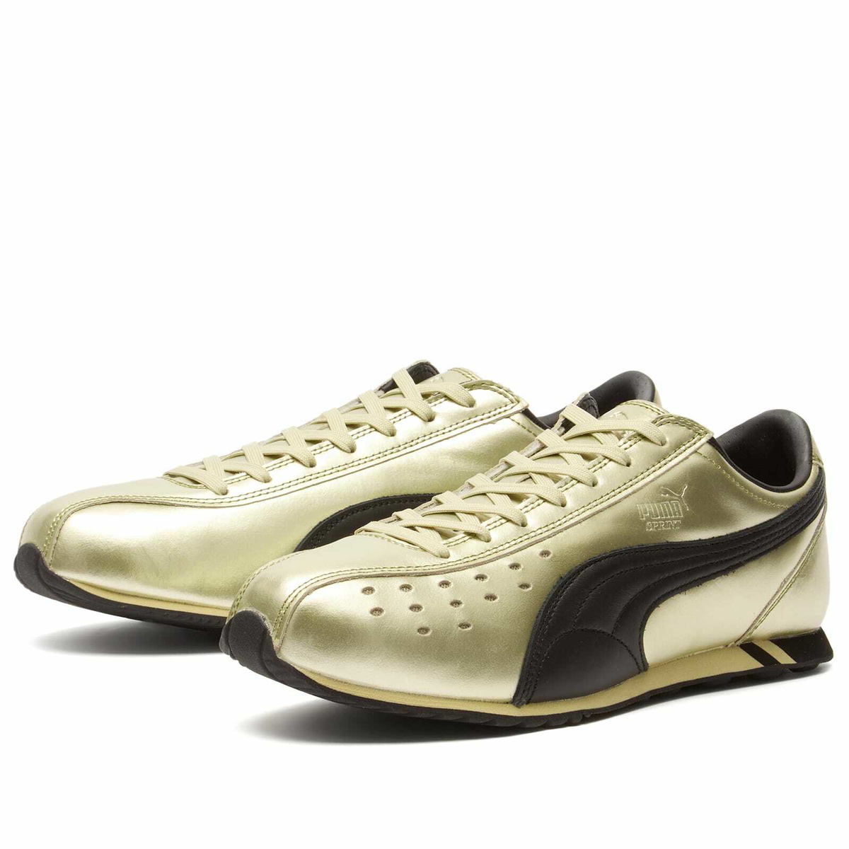 Puma Sprint Metallic Sneaker in Gold/Black