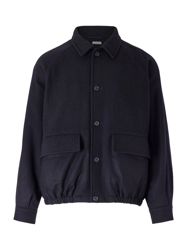 Photo: A.PRESSE - Cashmere Flannel Blouson Jacket - Blue